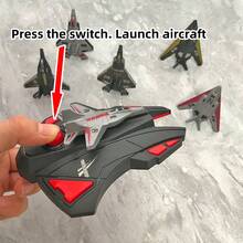 Simple Fighter Jet Launcher Toy, Black Shooting Toy, Family Entertainment Battle Game, Suitable For Outdoor Sports And Entertainment, Manual Launcher, Gift For Boys, Halloween And Christmas Gift - Black - View 6
