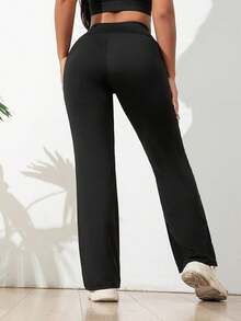 Winter Outfit,Date Night Look,Valentine's Day,Top Choices For Valentine's Day Gifts,New Style Sport Pants -  Must-Have For Women.Sport Base Layer Pants For Running And Yoga.Çok Fonksiyonlu Fermuarlı Cepler.Quick-Drying Pants. - 黑色 - 查看 6