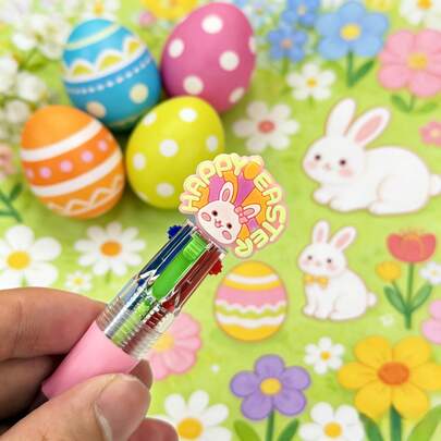 5 piezas Bolígrafo de punta de 0.5mm para Pascua - Bolígrafos decorativos con diseños 3D de huevos de colores y conejos, regalos para fiestas/recompensas en el aula/relleno de bolsas de dulces, artículos de oficina, bolígrafos para estudiantes, útiles escolares, regalos para el Día de la Madre, material de aprendizaje, Día Mundial del Libro, accesorios lindos para niñas, Pascua, escuela, estuche, artículos de oficina, útiles escolares, pegatinas, accesorios de escritorio, capibara