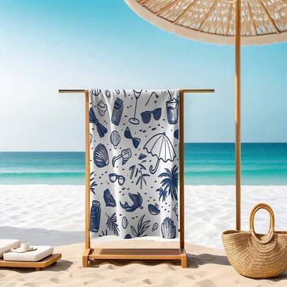 1 khăn tắm biển kiểu Ý - Thiết kế hình vỏ sò, chất liệu pha polyester siêu mềm, nhanh khô, thích hợp cho bãi biển, hồ bơi, yoga, du lịch - Món quà hoàn hảo cho sinh nhật, Giáng sinh, Ngày của Mẹ, phụ kiện yoga, phong cách hiện đại, kết cấu sợi siêu mịn.