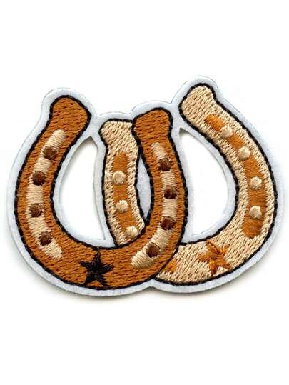1pc Horseshoe Cowboy Badge, Western Country Culture Embroidery Heat Transfer