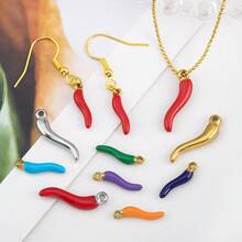 5pcs Stainless Steel Chili Pepper Pendant, Suitable For DIY Necklace, Bracelet, Earring Jewelry Making - 5pcs - View 7