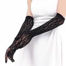 1 双性感豹纹弹力袖套，适合约会、派对、夜店装扮 - 彩色 - 查看 3