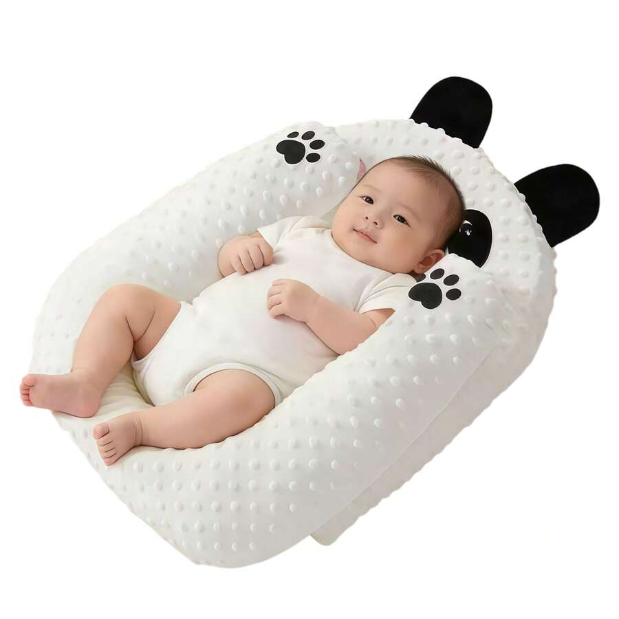 2pcs/Set Newborn 0-3 Years Old Anti-Spit Milk Inclined Pillow, Breathable Infant Baby Anti-Choking Milk Overflow Lying Feeding Sleep Mat - Multicolor - View 1