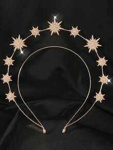 1件波西米亚太阳女神皇冠，星月发箍，波西米亚风发饰，礼物，旅行，女士，节日礼物，馈赠佳品，家居美发饰品 - 彩色 - 查看 9