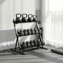 Sportnow Estante para mancuernas de entrenamiento de fuerza - Negro - Ver 1