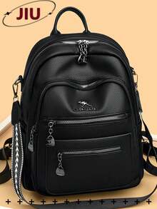 防盗复古PU软皮女士双肩包，多功能时尚日常包，多口袋轻便旅行包，大容量简约学生背包，适合学生、护士、教师、商务人士、旅行、通勤、购物、办公、约会、徒步、训练、工作、生日礼物、节日礼物 - 彩色 - 查看 13