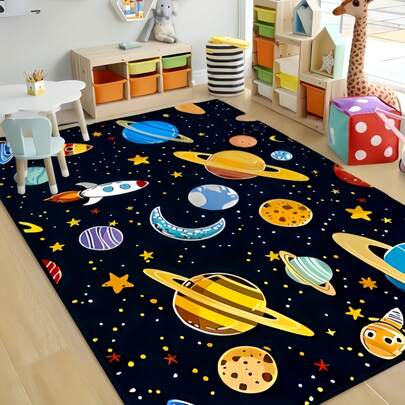 1pc Colorful Cosmic Galaxy Pattern Carpet, Room Decor Rug, Home Decor Carpet, Sofa Seat Rug, Bedroom Decor, Small Rug, Modern Creative Fashion Carpet, Living Room Rug, Living Room Small Rug, Bedroom Rug, Outdoor Rug, Washable Rug, Gift For Boys And Girls, Thanksgiving Rug, Soft And Machine Washable, Suitable For Living Room, Office, Cafe And Balcony Decoration