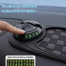 Multi-Function Car Anti-Slip Mat, 2025 Multi-Function Car Dashboard Phone Holder, Universal Rotatable Anti-Slip Dashboard Mat With Temporary Parking Number - Anti-slip Mat - View 2