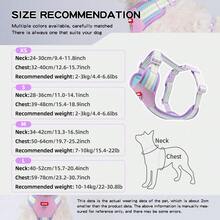 反光舒适背心式狗狗胸背带，前后各有两个牵引绳连接点，可调节加厚宠物背心，适合小型至大型犬。 - 彩色 - 查看 3