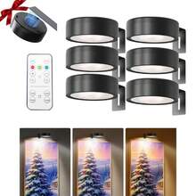 1/3/6Pcs Led Picture Light Battery Operated, Wireless Led Painting Light, Wireless Wall Lamp With Magnetic, Wireless Spotlight, Display Light Spotlight With Remote Dimmable, 3 Lighting Modes Art Display Light For Picture Frame Artworking Portrait, Wall Decorative Puck Lights 150mAh Remote Control - Three Colors - View 12