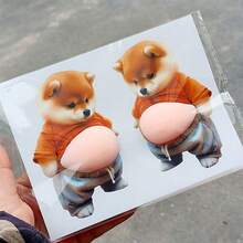 3D立体泡沫狗狗贴纸，柔软挤压泡泡可爱动物浮雕贴纸，萌萌的猫狗减压贴纸，DIY装饰贴纸，可用于水瓶、日记本、冰箱、手机、笔记本电脑，奖励礼品 - 彩色 - 查看 4