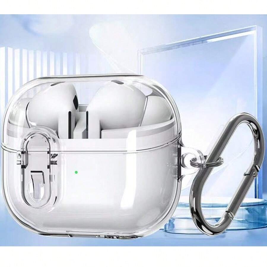 Locking Compatible With Samsung Galaxy Buds3/3pro/3FE Clear Lock Earphone Case Cover - Clear - View 1