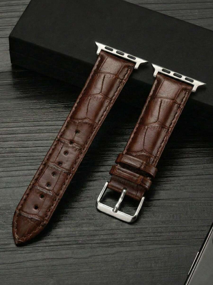 1件棕色PU皮革錶帶,適用38mm 40mm 41mm 42mm 44mm 45mm 46mm 49mm系列,適合男士商務正式與日常穿著,理想用於商務會議、辦公室、日常使用,是送給男士、父親、丈夫的絕佳禮物配件,完美適用於生日、聖誕節、父親節及其他節日 - 深棕色 - 查看 1