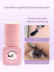 Waloshow 1pc Self-Adhesive False Eyelash Glue, Freeze-Proof, Fast Drying, Long Lasting, Natural Looking, Sweat-Resistant, Waterproof, Non-Irritating, Transparent, Essential For Beginners To Apply False Eyelashes - Black - View 2