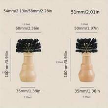 1pc Premium Wooden Handle Barista Espresso Coffee Tamper Brush - Effective Filter Screen Cleaning, Easy To Use - Portable Coffee Shop Essential Tool, Coffee Powder Cleaning Brush, Bar Coffee Powder Cleaning Brush, Cup Brush, Italian Coffee Machine Portafilter Cleaning Brush - Black - View 3