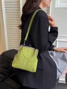 Fashionable Casual Shell Phone Bag, New Retro Crossbody Bag, Zipper Handbag, Commuter Shoulder Bag - Green - View 4