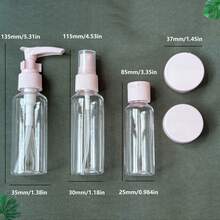 旅行洗漱用品瓶套装，旅行收纳盒套装，防漏可重复灌装化妆品小样瓶，空洗发水和护发素瓶，旅行必备品 - 多色 - 查看 6