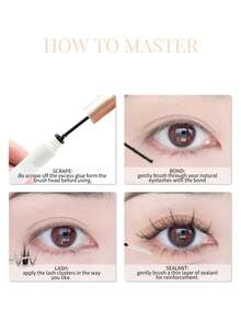 10克睫毛嫁接胶水和密封剂，防水，DIY睫毛粘合，强力温和，不含乳胶，持久不结块（1支装） - 玫瑰金 - 查看 7