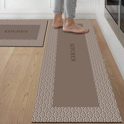 1pc Rubber Kitchen Mat, Colorful Geometric Print Pattern, Nordic Luxury Style Kitchen Rug, Long Runner Laundry Room Carpet, Thick Fabric With Comfortable Foot Feel, Easy Care Machine/Hand Washable, Practical Entryway Doormat Home Decor, Suitable For Dining Room, Kitchen, Laundry Room, Indoor Entrance, Great Gift For Autumn/Winter