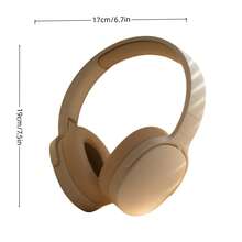 Bluetooth Headphones Over Ear Wireless Headset, UHD Stereo Deep Bass Foldable Headphone For Home Office Cell Phones Call Music Game Earphones, Comfort Adjustable Headband Over-The-Ear Wireless Earphones - Khaki - View 3