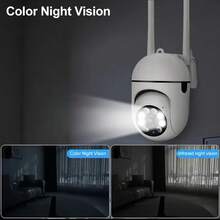 Camera an ninh nhìn đêm 1080P, camera giám sát gia đình WiFi 2.4GHz với chức năng báo động, xoay nghiêng 360°, phát hiện chuyển động thông minh, âm thanh hai chiều, sử dụng trong nhà/ngoài trời để chăm sóc người già và giám sát thú cưng. - trắng - Xem 11