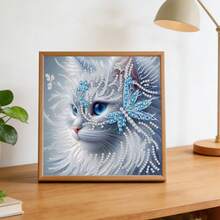 1件套5D DIY珍珠钻石画套装，尺寸30x30厘米，优雅白猫主题艺术画，创意装饰手工珍珠马赛克，适合家居装饰、DIY爱好者以及送礼，无框 - 查看 5