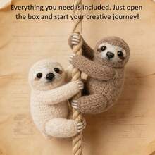 2Pcs Animal Knitting Kit For Beginners, Knitting Kit For Adults With Step-By-Step Text Tutorials, Sloth DIY Crafts For Adults, Cute Funny Home Decorative Ornaments, Birthday Valentine's Day And Easter Gifts - Sloth - View 4