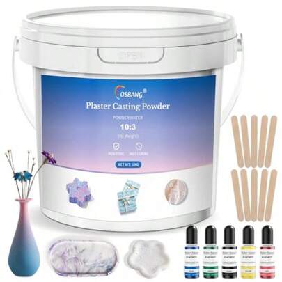 Plaster Casting Powder 1000G/35 OZ Water Activated Fast Curing Plaster Casting Powder 20-30 Minutes Demold Easy Mixing And Beginners Friendly Casting Powder For Resin Molds Crafts And DIY Art