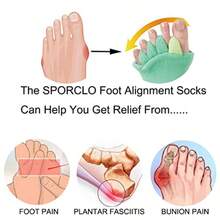 SPORCLO Toe Separator Socks For Men Women Fy Foot Alignment Sock Massage Cotton Bunion Socks Yoga Sports GYM - B 多色 - 查看 6