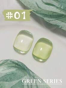Mec 12ml 12色抹茶绿果冻凝胶指甲油,半透明水晶般清透的凝胶,淡薄荷绿黄色可卸UV/LED光疗指甲油,持久高光泽,适合春夏日常及办公室DIY美甲 - 彩色 - 查看 6
