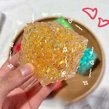 5,5 cm Cubo de azúcar texturizado esponjoso, pelota de azúcar con sensación granulada, juguete apretable de color caramelo, adecuado para adolescentes, estudiantes, oficina, regalo de cumpleaños, regalo festivo - Multicolor - Ver 5