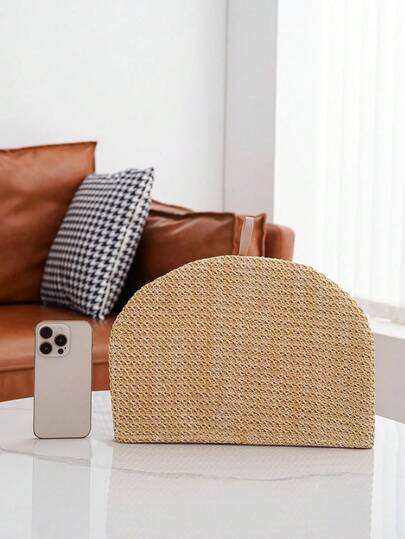 1pc Vintage Woven Texture Teapot Warmer Cover, Dessert Tray Lid, Beaded Decor, Suitable For Dining Table, Back To School Season