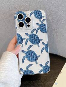 可爱海龟印花透明软壳，兼容 12/11/X/XR、Galaxy S25 Ultra/S24 Ultra/S22/S21 Ultra/S21 FE 5G/S23/S23+/S23 Ultra/S24/S21 Ultra/S21 FE 5G/S23/S23+/S23 Ultra/S24/A13 5G/A22 5G/A33 5G/A53 5G/A52 5G/A17/A56/A34/A35/A25/6a、Pixel 7/Pixel 8/Pixel 9/Pixel 10 Pro XL，保护壳 - 彩色 - 查看 1