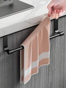 1pc Kitchen Cabinet Towel Rack, Modern Cabinet Towel Hanger Towel Storage Rack, Wall-Mounted Dishcloth Holder, Suitable For Home Kitchen Bathroom, Home Bathroom Decor Bathroom Storage Rack, Autumn Decor Back To School Season - Multicolor - View 9