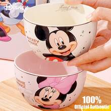 Disney Official Authentic New Mickey Joyful 4.5-Inch Keno Rice Bowl With Gold Plated Ceramic Bowl For Home Use, High Beauty, High Temperature Resistant Rice Bowl, Festival Gift, And Handheld Gift - Multicolor - View 5