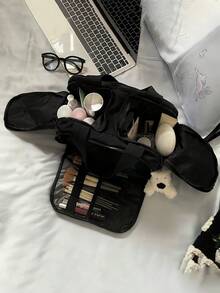 Large Capacity Fluffy Makeup Bag, Women's Multi-Functional Travel Handbag, Portable Cosmetic Storage Bag, Makeup Case, Makeup Container, Travel Essentials, School/Vacation/Cruise Necessities - Multicolor - View 7
