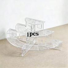 1件/2件/3件/4件装三层新月形亚克力自助餐架 - 免工具组装，适用于纸杯蛋糕、甜点、化妆品、迷你摆件（直径11英寸），节省空间的多层置物架 - 半圓 - 查看 14