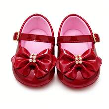 Baby Shoes For Christenings, Birthdays, Parties, Weddings; Comfortable And Soft Mary Jane Shoes, Lined, 0 To 12 Months. - 紅色 - 查看 4