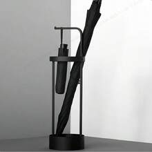 Vintage Style Metal Umbrella Stand - For Home And Commercial Use, Free-Standing Umbrella Storage With Drip Tray - A01 - View 4