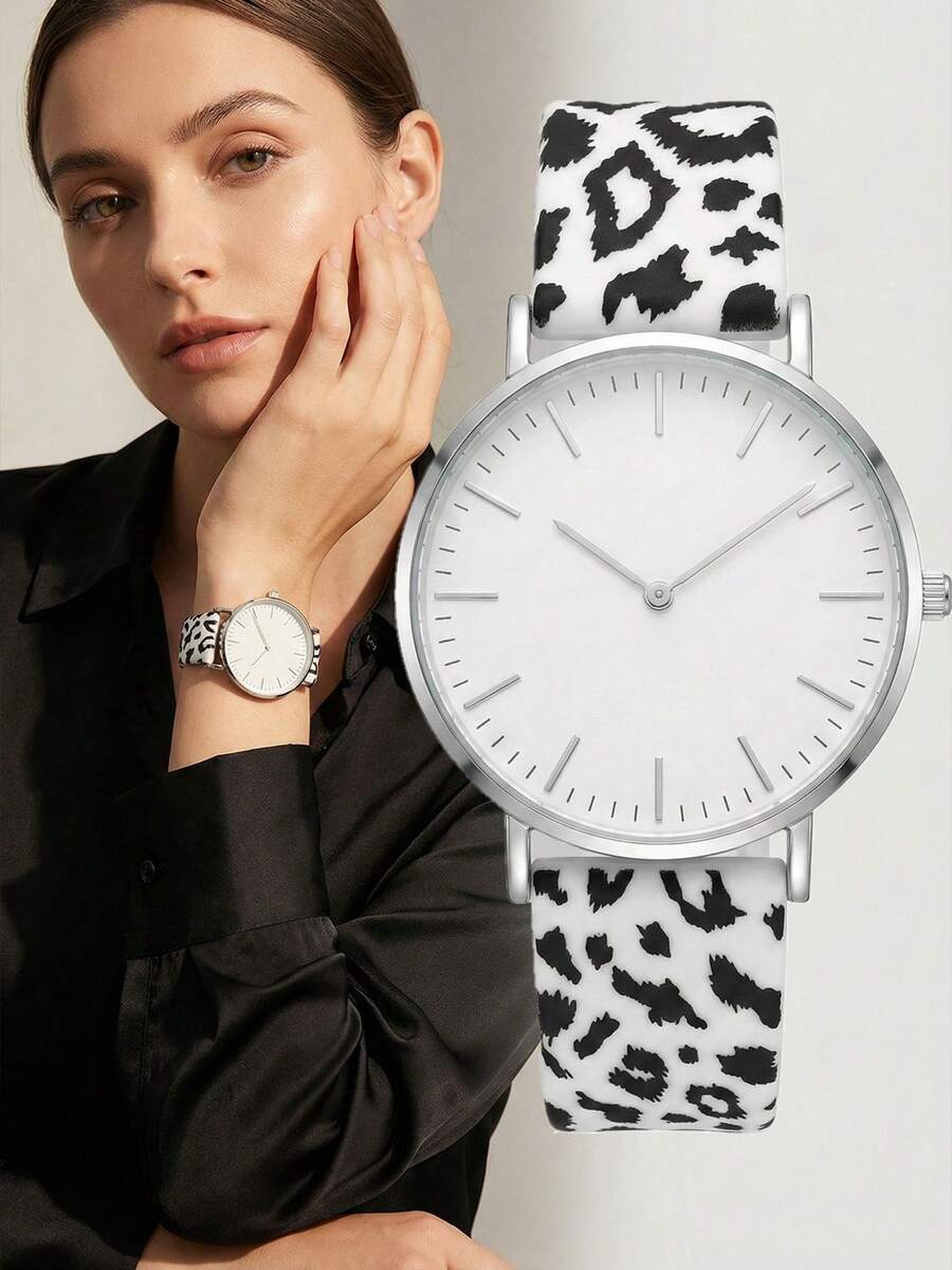 1枚女士时尚石英表，简约表盘，硅胶表带，适合日常休闲佩戴和时尚装扮，是生日、圣诞节、母亲节的理想礼物，也适合工作通勤和派对场合，是腕表爱好者的完美之选。