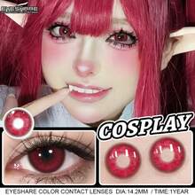 Eyeshare 2pcs Halloween Costume Cosplay Color For Eyes Natural Colored Pupils For Eyes Red Lenses - Red - View 8