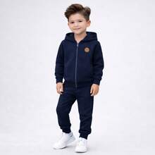 Boys' Basic Winter Set With Zipper - Black, Heather Gray, And Navy Blue - 3 套不同套裝 - 查看 4