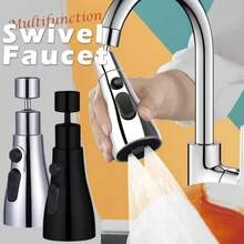 360° Flexible Extendable Faucet Sprayer Head Attachment For Kitchen Sink - Silver - View 1
