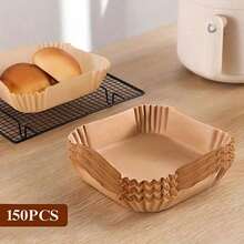 200/100/50张波浪边烘焙纸 – 耐高温450°F，不粘不漏，适用于5-8夸脱空气炸锅/烤箱 – 家庭装 - 查看 9