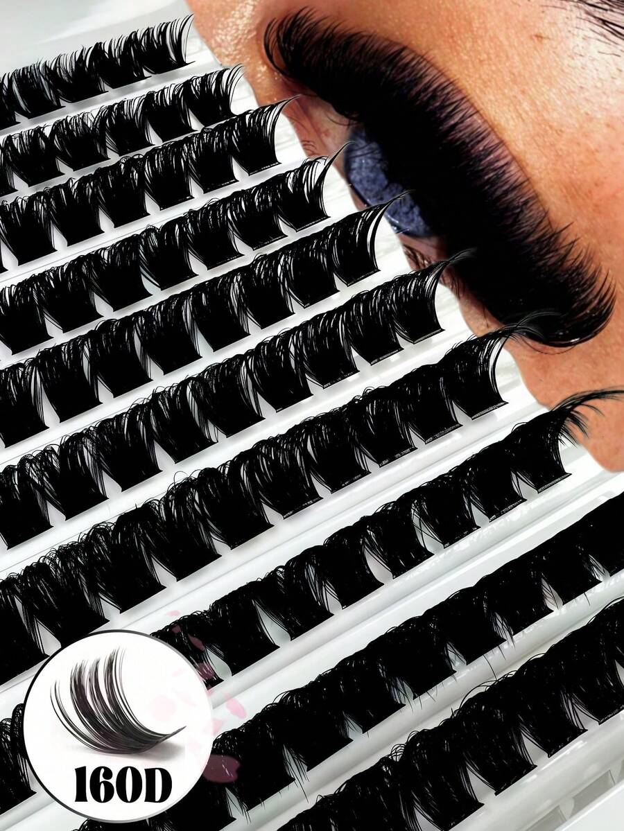 120 piezas de racimos de pestañas gruesas, caja de pestañas de gran capacidad 160d, extensiones de pestañas en racimos rizados, pestañas encantadoras gruesas y rizadas, pestañas dramáticas, racimos de pestañas gruesas de 10-18 mm, pestañas dramáticas de ojos de gato húmedos reutilizables de una sola sección, pestañas postizas delgadas y súper suaves para extensión de pestañas DIY en casa para principiantes, racimos de pestañas, pestañas individuales, pestañas, pestañas postizas, extensiones, pestañas esponjosas