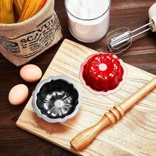 Non-Stick Indented Mini Cake Mold, Made Of Carbon Steel Metal Tube Baking Mold With Floral Cake Design - View 4
