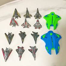 Blue Plastic Launching Fighter Jet, Novelty Outdoor Toy With Manual Launcher - Perfect Christmas & New Year Gift For Boys - Green - View 11