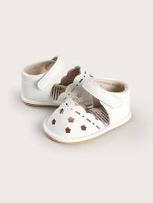 Infant/Toddler Girls' Summer Sandals, Non-Slip Rubber Sole Breathable Walking Shoes, 6-12 Months Infant Slippers - White - View 6