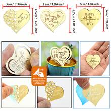 6/10 件装 母亲节快乐 心形设计 金色镜面亚克力纸杯蛋糕装饰 甜点装饰 母亲节派对供应商 - 查看 4
